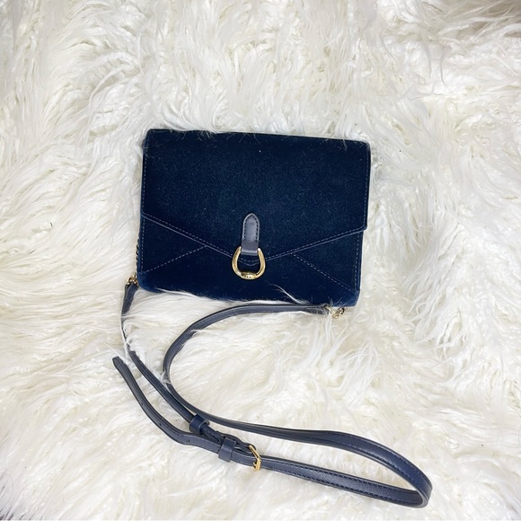 Lauren Ralph Lauren Handbags - Lauren Ralph Lauren Blue Suede Crossbody Bag